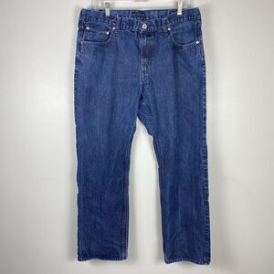 Bullhead Mens Straight Jeans Dark Blue Denim 38 x 32 Work Casual Basic Pants